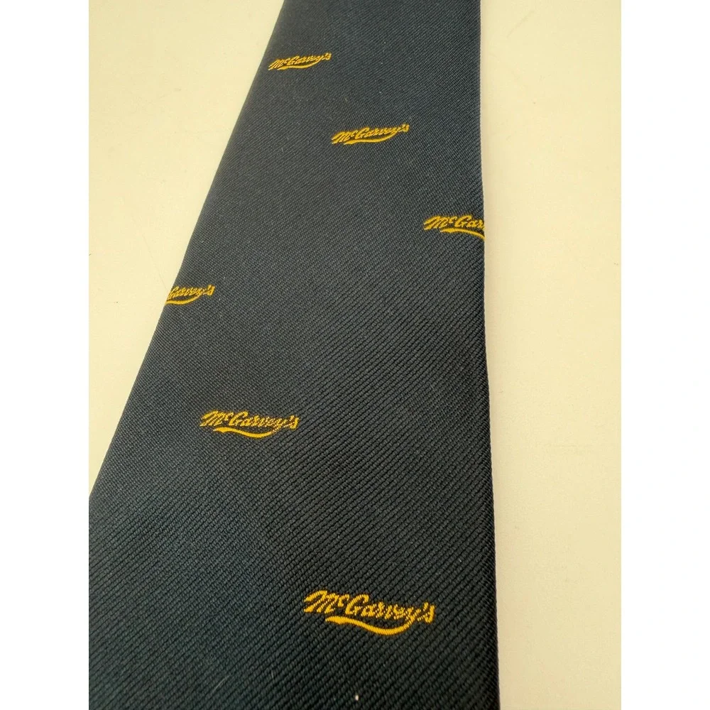 Prince Consort McGarvey's Annapolis MD Navy Blue Golden Clasp Vintage Tie